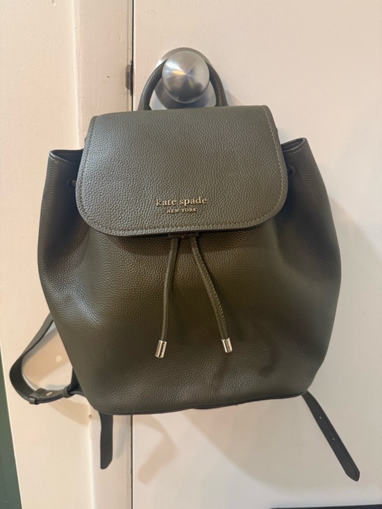 kate spade Handbags - KATE SPADE Olive Green Pebbled Leather Backpack